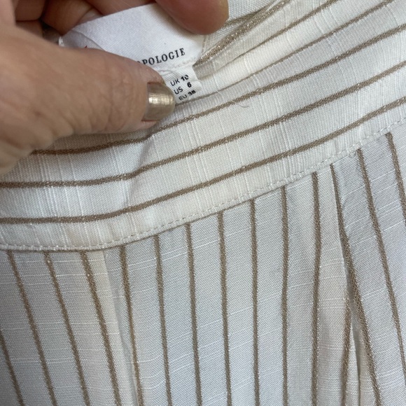 Anthropolgie Pin Striped Wide-Leg Pants w/Button Detail - Picture 4 of 7